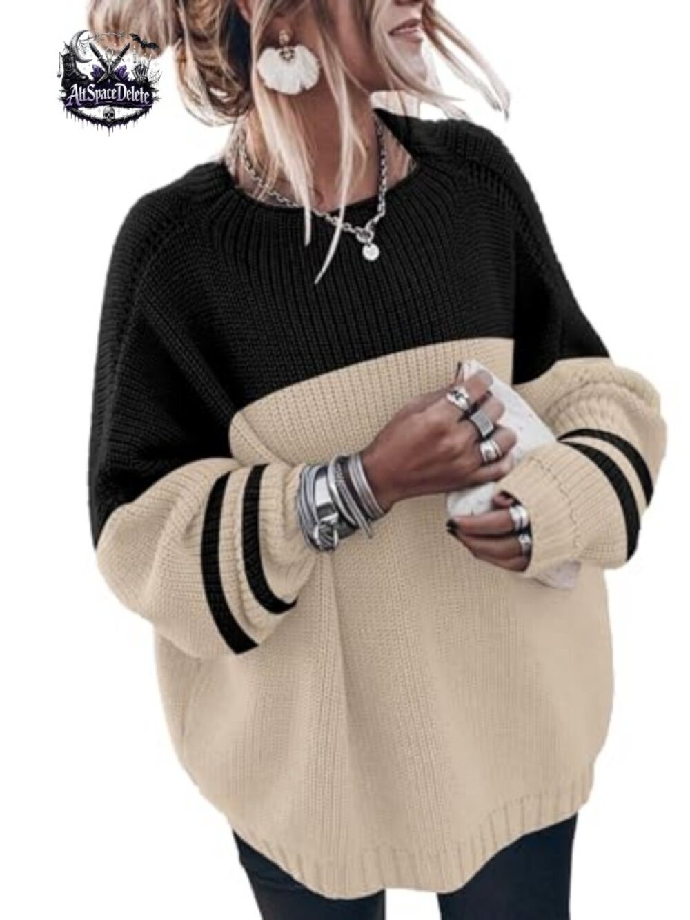 Women's Oversized Chunky Knit Sweater Mock Neck Batwing Long Sleeve Pullover
